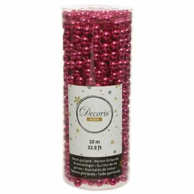 Bessen roze kralenslingers kerstboom slingers/guirlandes 10 meter