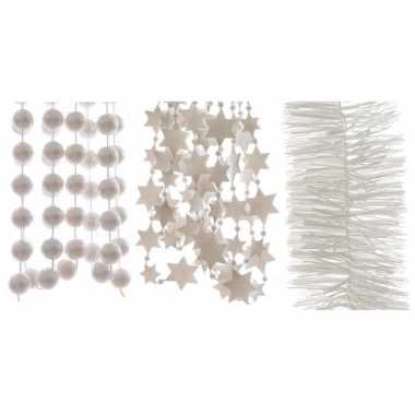 Kerstboom slingers 6 stuks winter wit