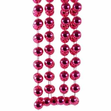 Kerstboomversiering kralenslinger fuchsia 270 cm