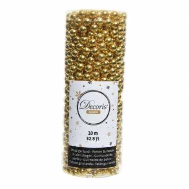 Kerstboomversiering kralenslinger goud 1000cm