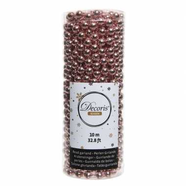 Kerstboomversiering kralenslinger oud roze 1000 cm