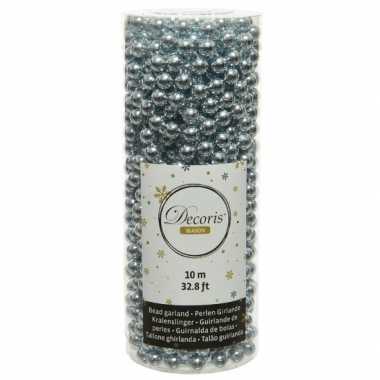 Lichtblauwe kralenslingers kerstboom slingers/guirlandes 10 meter