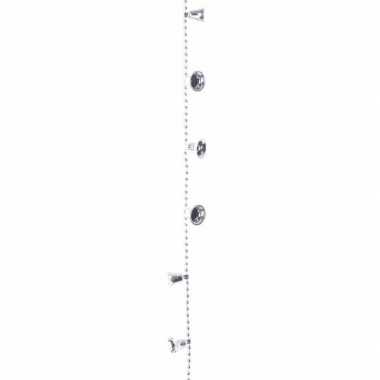 Zilveren kerstversiering kralenslinger met bellen 270 cm