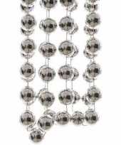 Christmas silver zilveren kerstversiering grote kralenslinger 270 cm