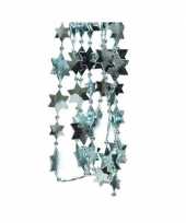 Feestversiering kralen slingers ijsblauw sterretjes 270 cm kunststof plastic kerstversiering 3 stuks