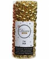 Kerstboomversiering kralenslinger goud 700 cm discoballetjes